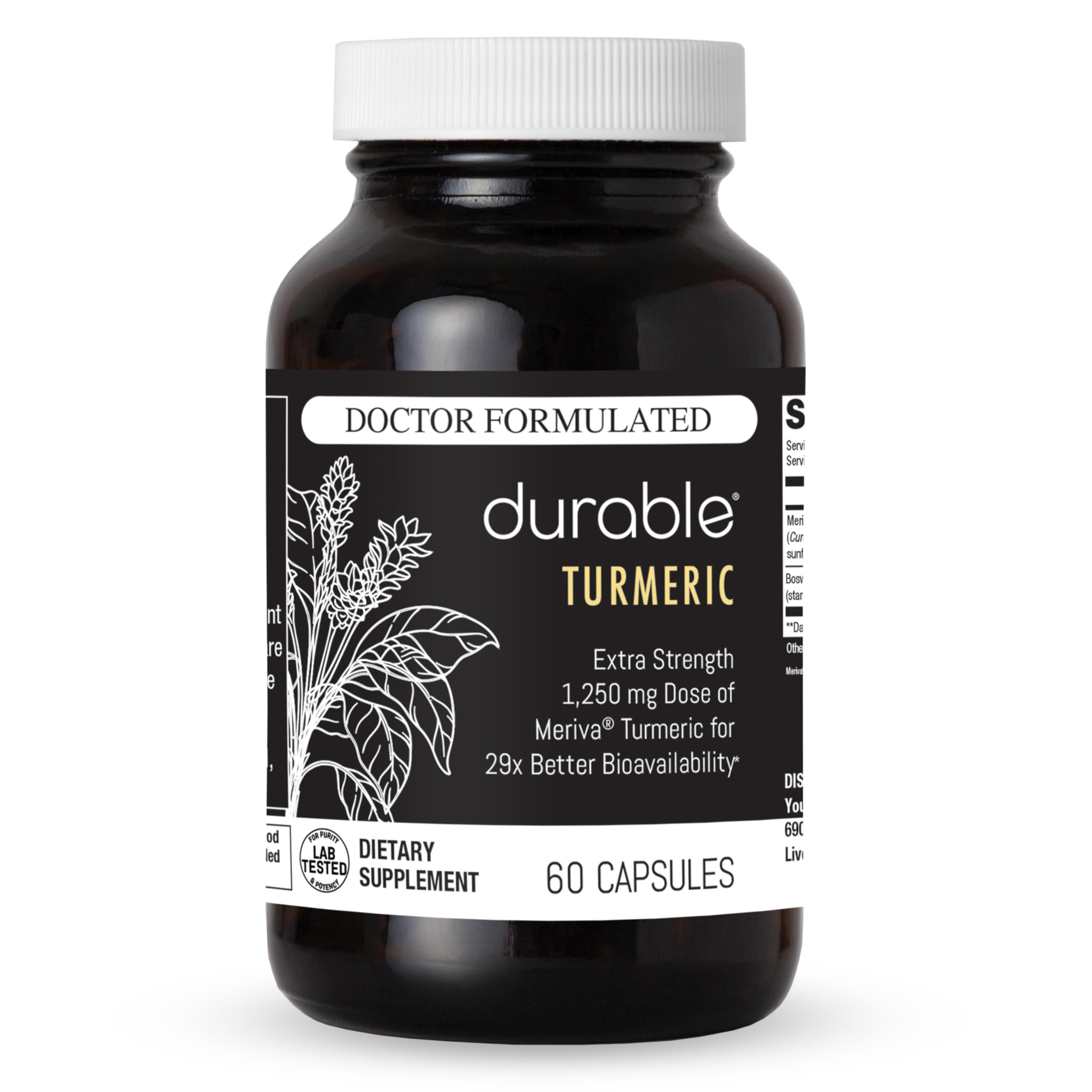 Amazon.com: Durable Turmeric - 1250 mg Meriva Curcumin, 29X More