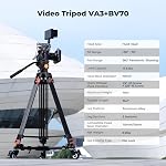 K&F CONCEPT 80"/202cm Video Tripod with Fluid Head, Aluminum Heavy Duty Camera Tripod with QR Plate, Compatible with Canon/Nikon/Sony, DSLR, Mirrorless, Camcorder, Video Cameras, Max Load 17.6lb
