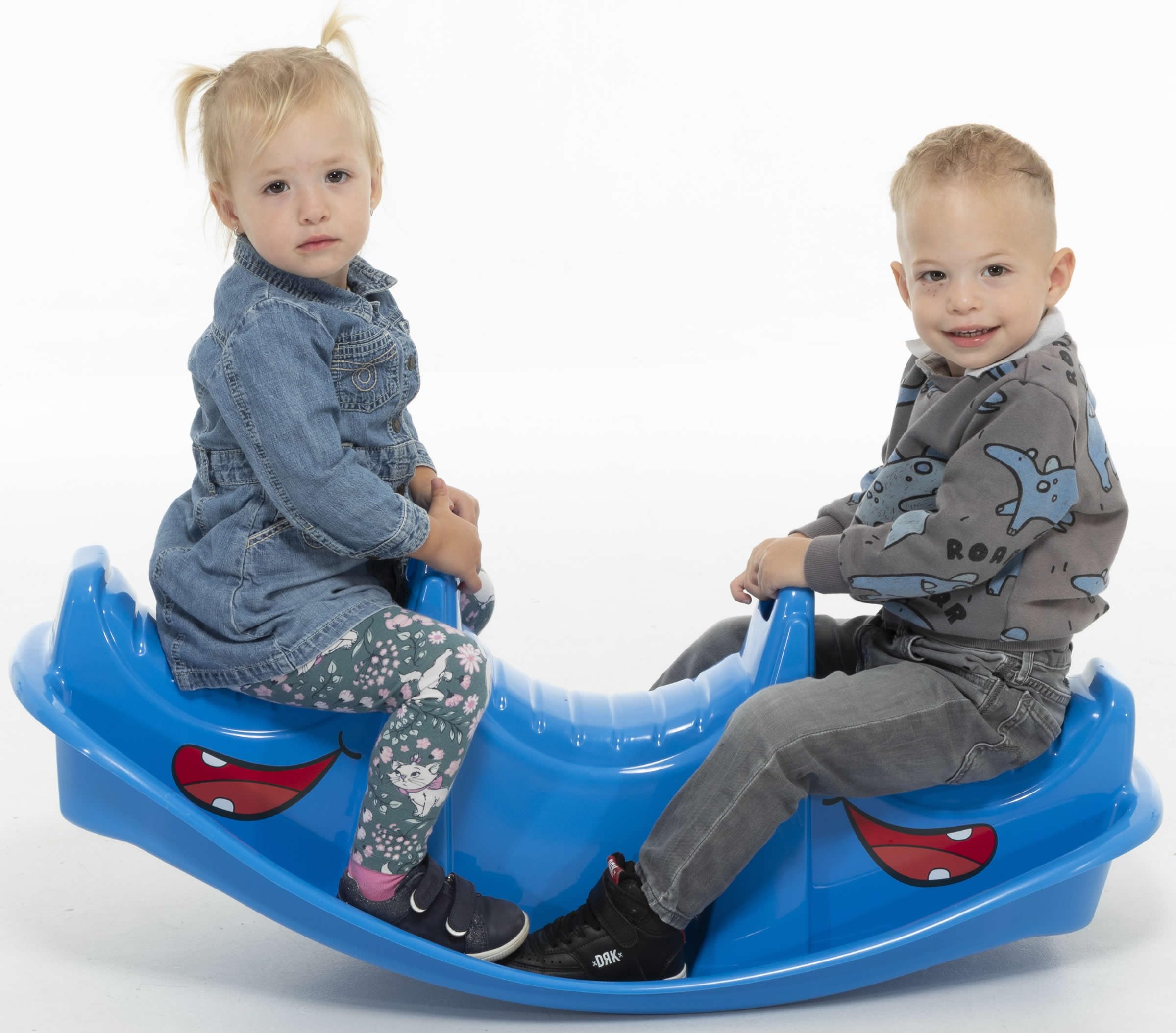 Wippe Rocker Nilpferd Tier Schaukelwippe Kunststoff Kinder Spielzeug blau