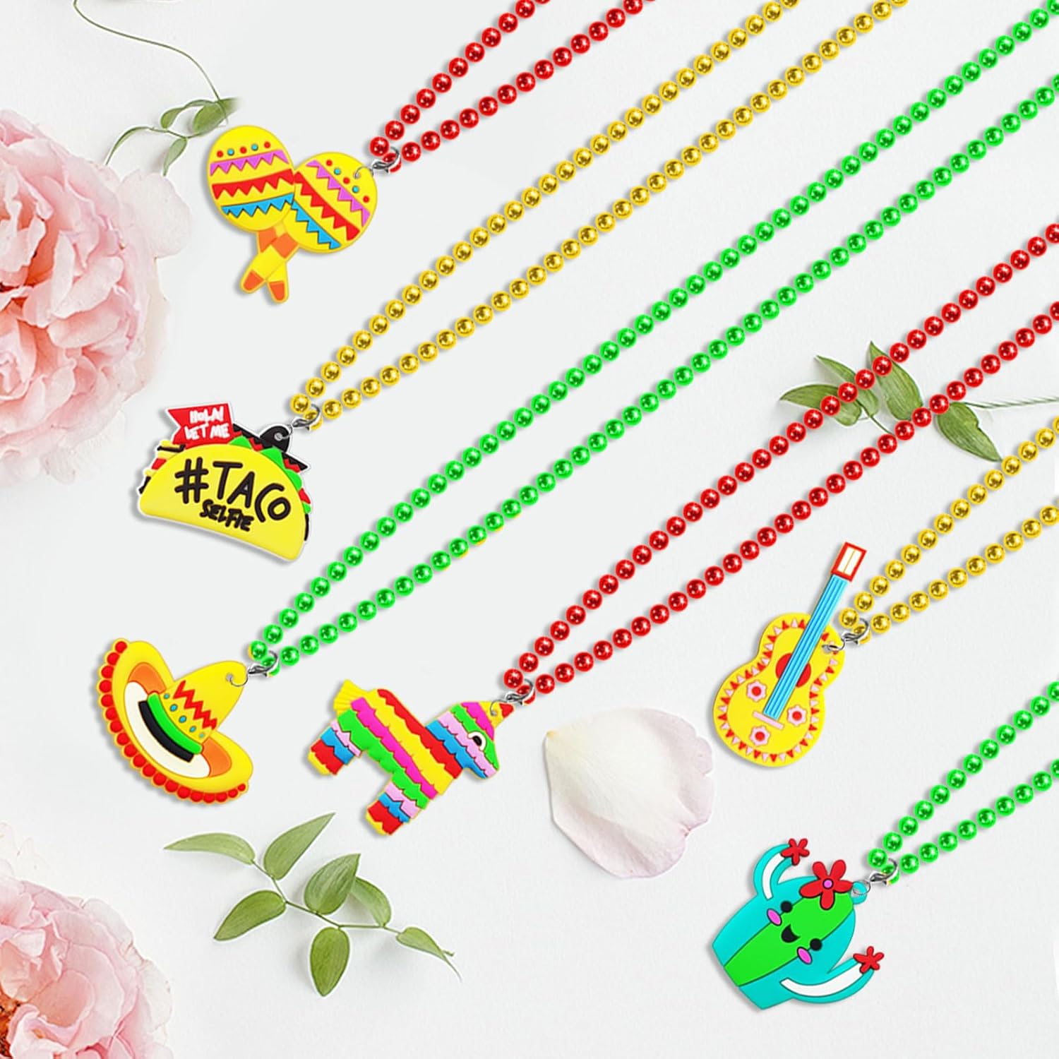 24 Pack Mexican Figure Necklace Party Favors for Mexican Fiesta Themed Party , Cinco De Mayo Decorations, Baby Shower, Birthday, School Carnival Rewards, Photography Props, Classroom Prize - Image 5
