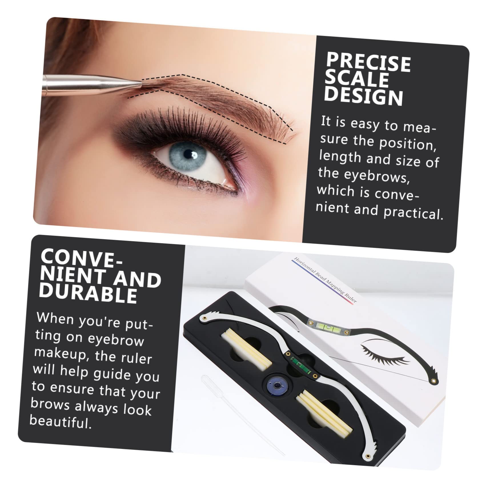 Healvian 3pezzi Strumento Di Misurazione Sopracciglia Righello Posizionamento Per Microblading Design Curvo Leggero Per Sopracciglia Simmetriche e Naturali