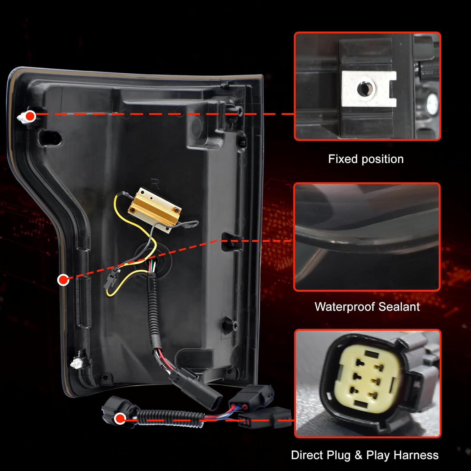 Daikokuya Sequential Full Led tail lights Fit for 2015-2020 Ford F150 (Not Fit W/Blind Spot) Starting Animated Rear Light Assembly, Dynamic Turn Signal,Brake Light,Reverse Light Smoked
