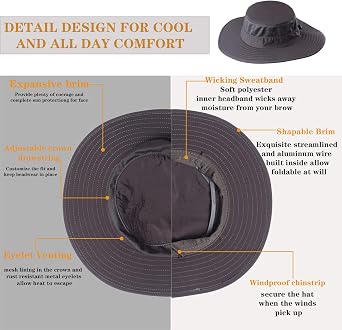 Fishing Hat,Sun Cap with UPF 50+ Sun Protection and Neck Flap,for Man and Women