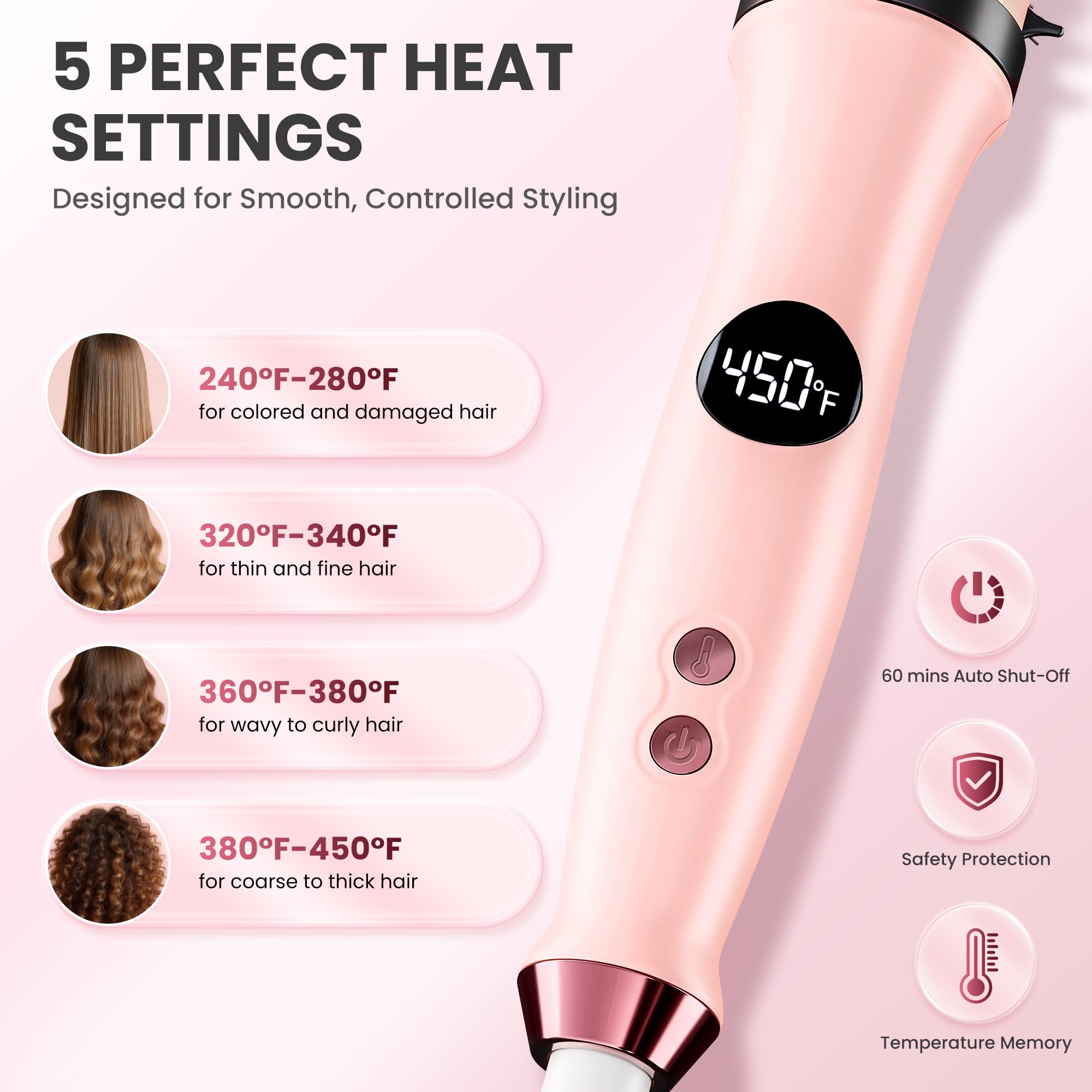 Infrared Thermal Brush with Negative Ions for Volume, Curls and Straightening