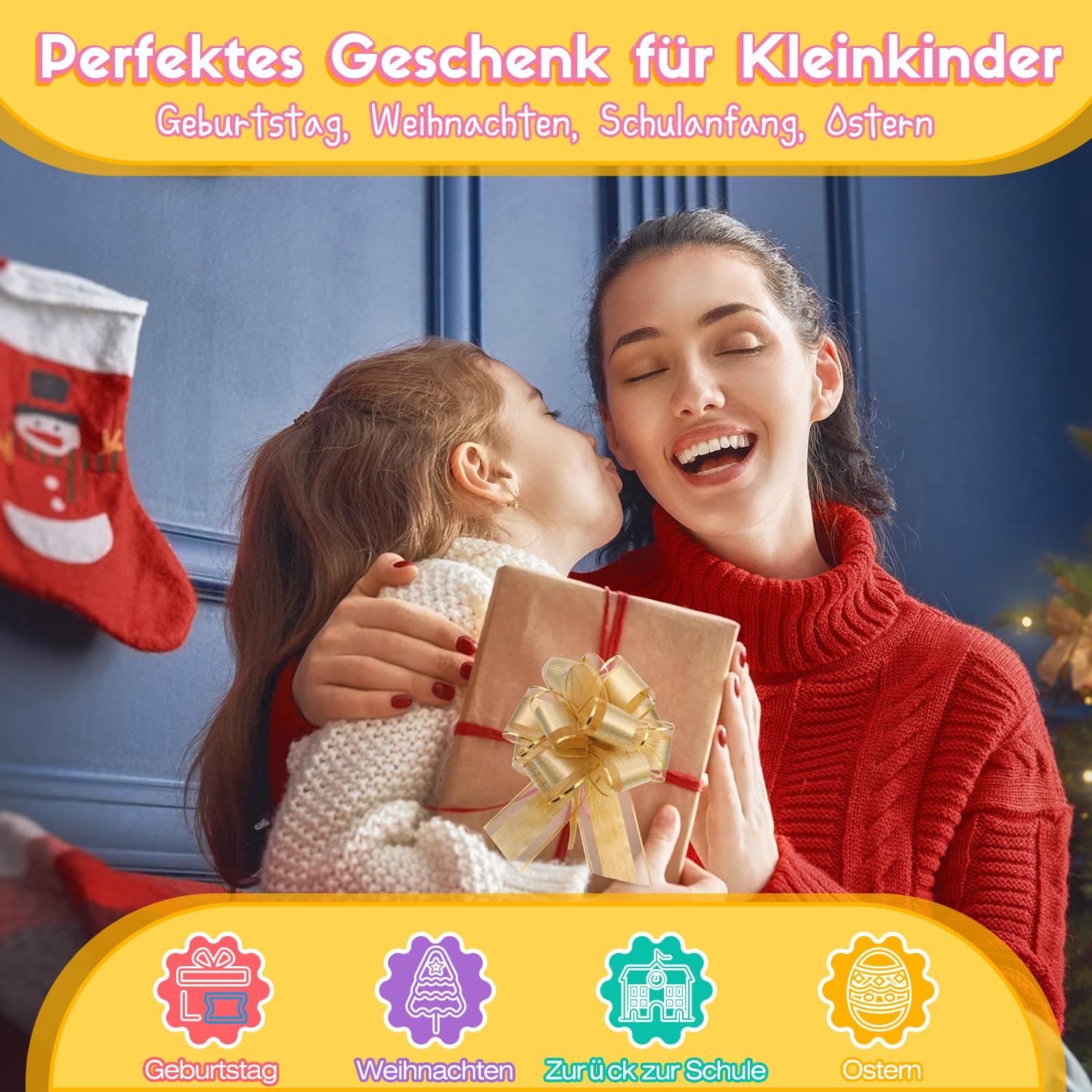 Montessori Spielzeug Busy Board ab 1 Jahr Activity Board aus Holz | Motorikspielzeug mit, 13 Schaltern 24 LED-Leuchten, Lernspielzeug für Kinder 1-3 Jahre Baby Spielzeug, Geschenk für