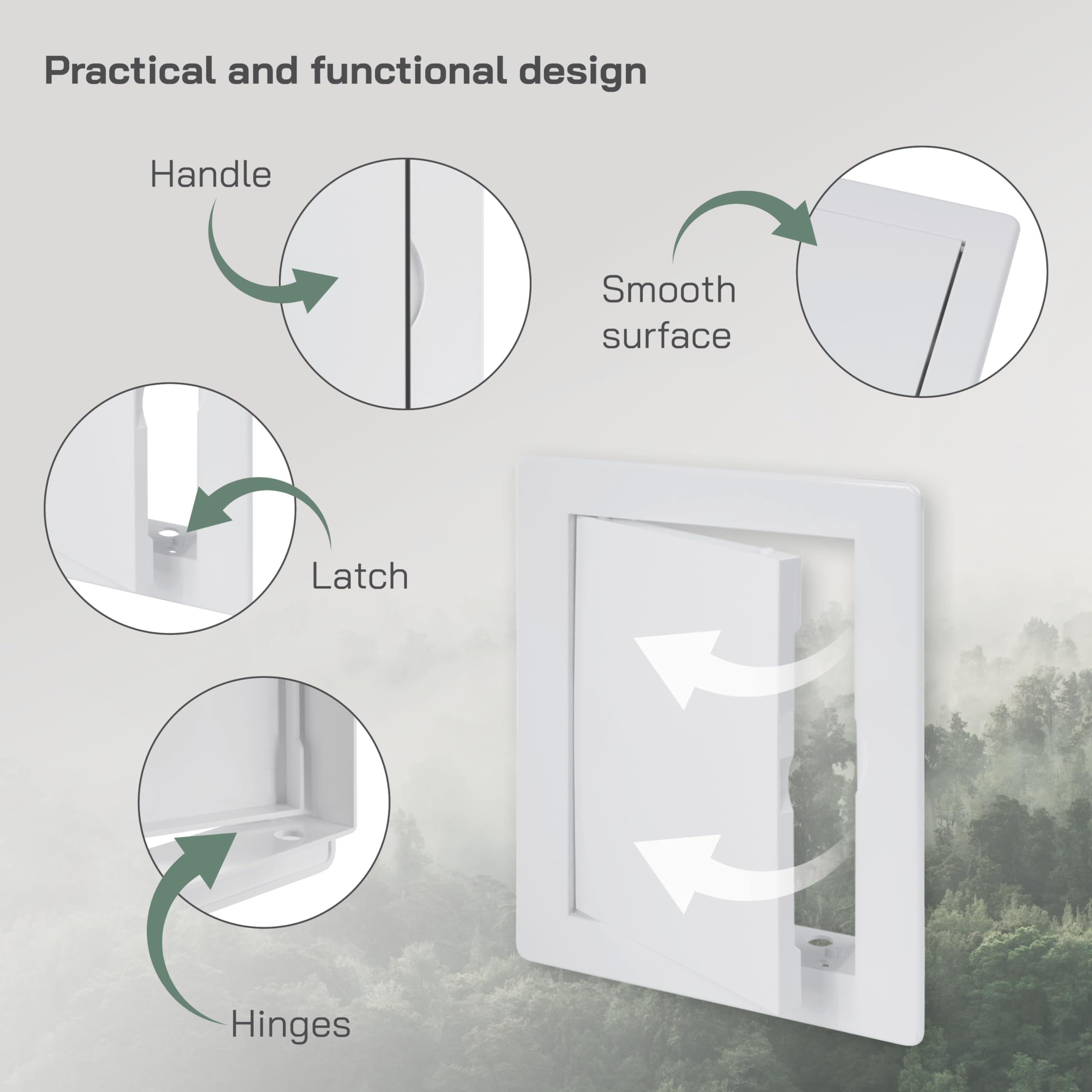 Vent Systems 4 x 6 Inch / 100 x 150 mm Access Panel, Easy Access Doors, ABS Plastic - Image 4