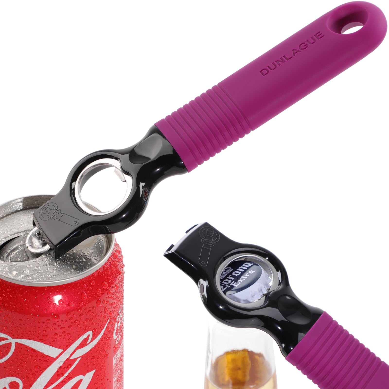 Abridor magnético 2 en 1 para latas de refresco y abrebotellas de cerveza para nevera, abridor de botellas de 6.9 pulgadas para uñas largas, artritis, personas mayores y camareros, mango de