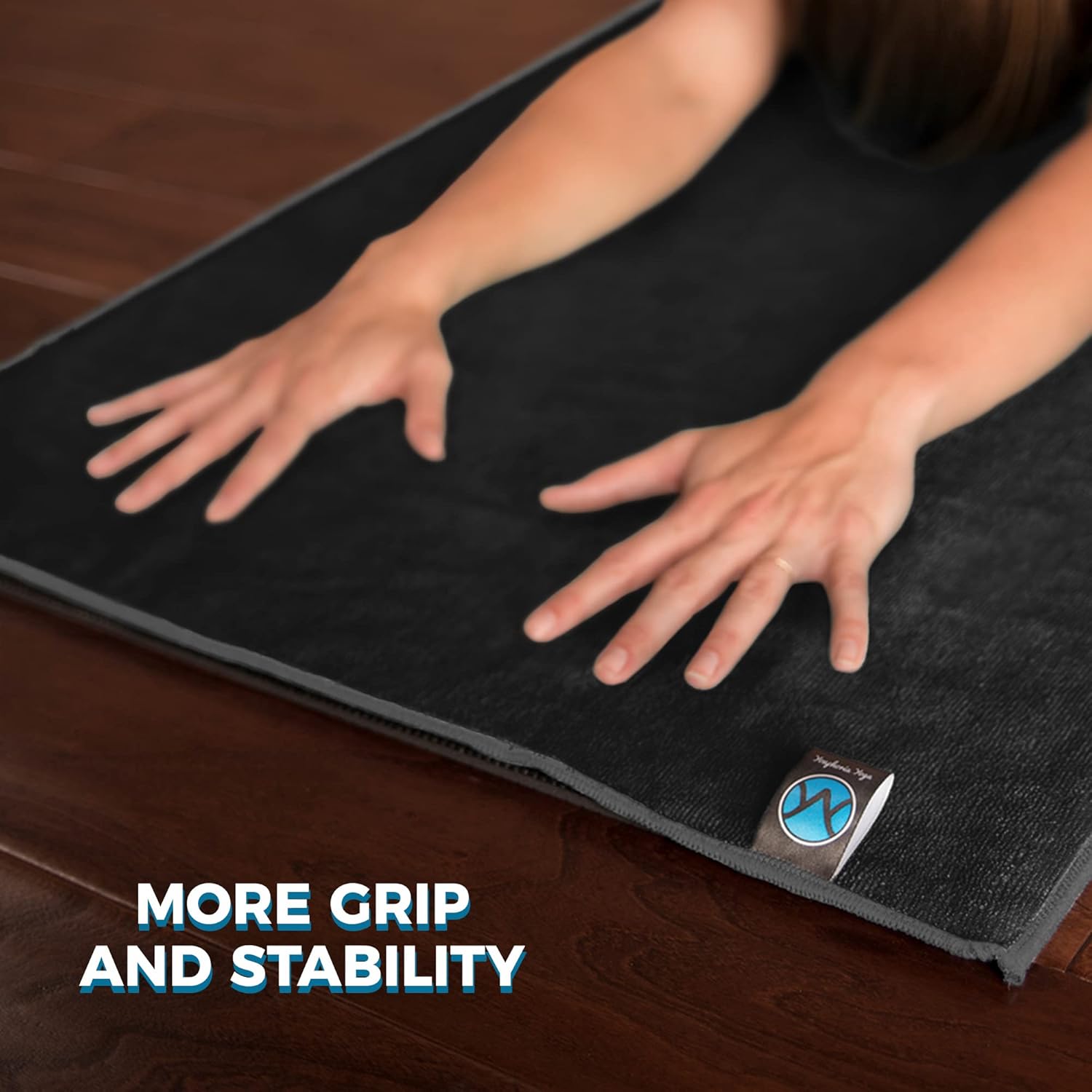 Youphoria 24-Inch-by-72-Inch Microfiber Yoga Towel, Black Towel/Gray Stitching : Sports & Outdoors