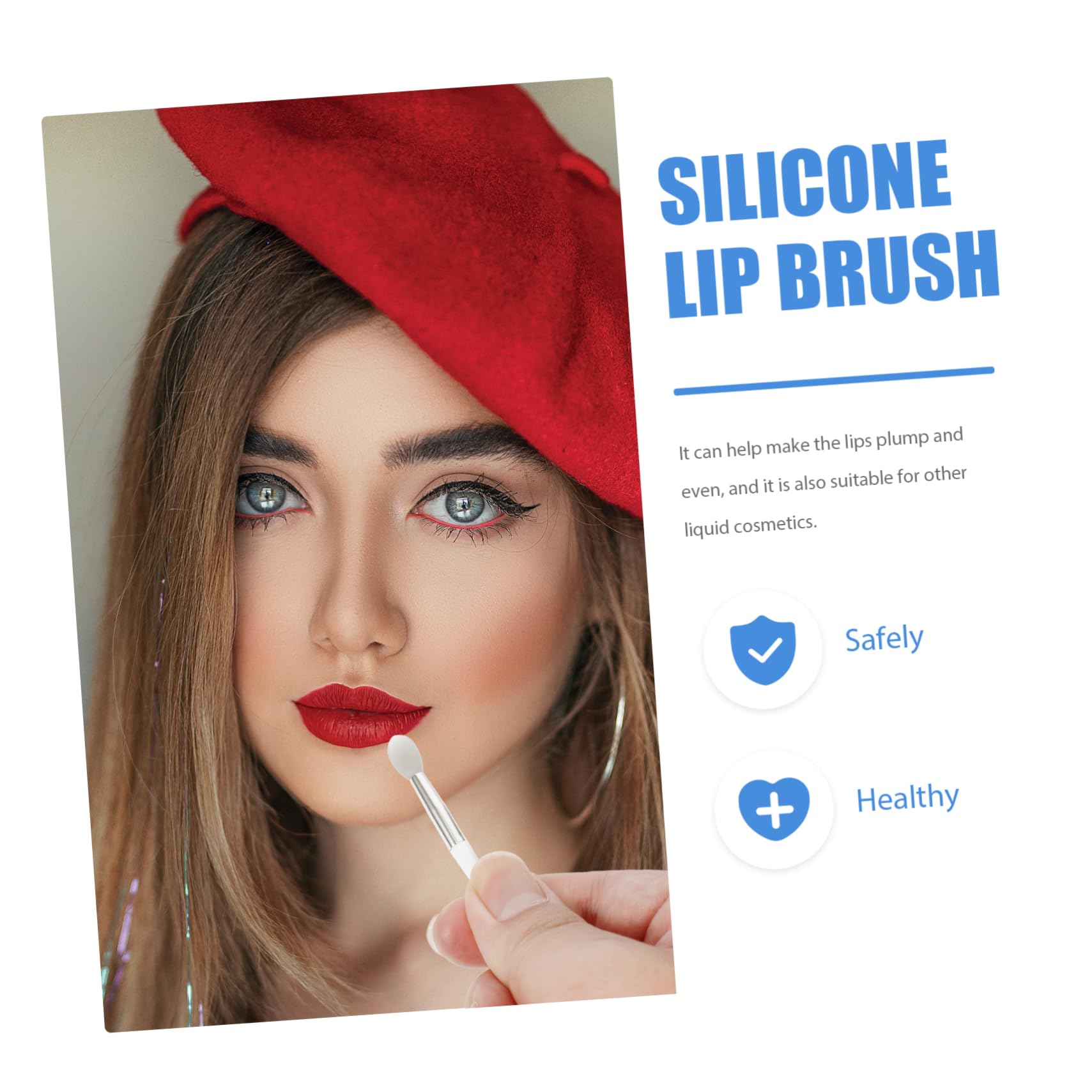 LIFKOME Lip Brush for Lipstick 12pcs Silicone Makeup Applicators Compact Easy to Carry