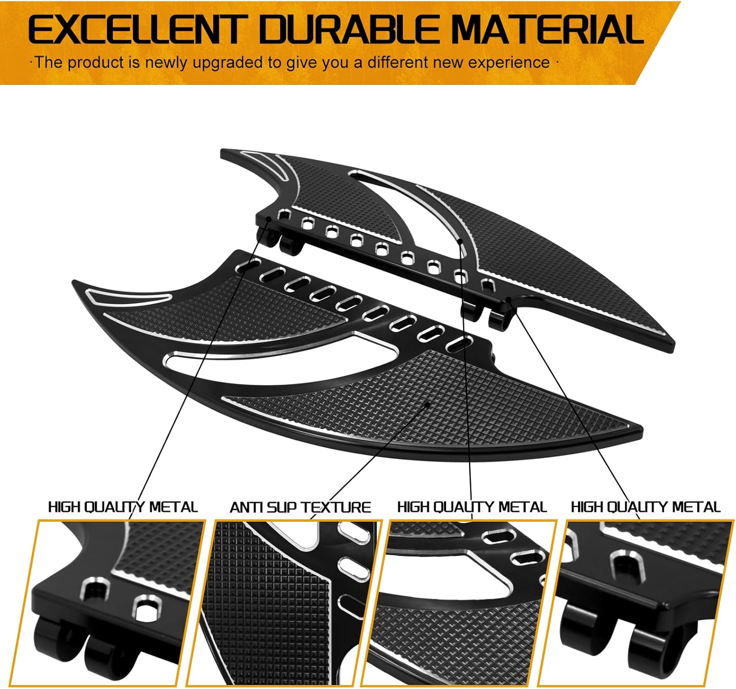 Motorcycle Driver Rider Floorboards Front Footpegs Fit for Harley Touring Electra Glide Road Glide Road King Street Glide 1986-2025, Driver Floorboards Fit for Harley Softail Dyna 1986-2025