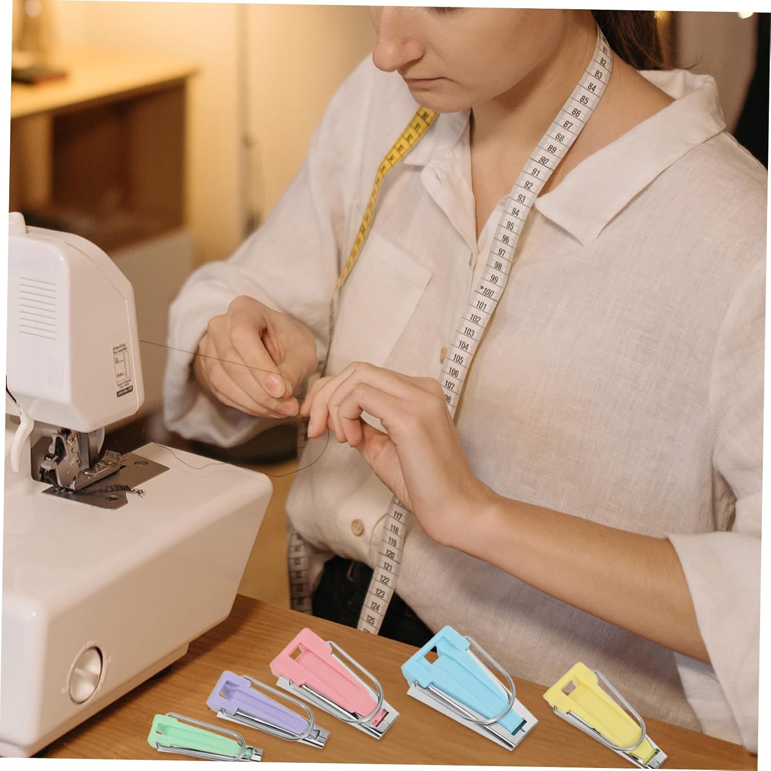 DOITOOL 20pcs Bias Tape Maker Tool Set and Lightweight Sewing Accessories for Crafting Quilting and Binding Projects for Beginners and Professionals