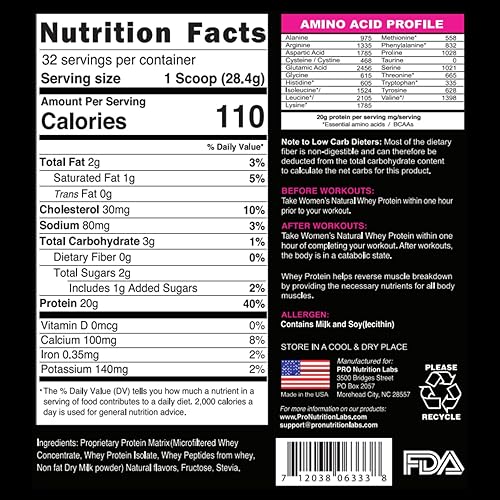 Miniatura 7 de Her Natural Whey- Proteína en polvo para mujeres para bajar de peso y para apoyar la masa muscular magra  bajo en carbohidratos  sin gluten  rBGH