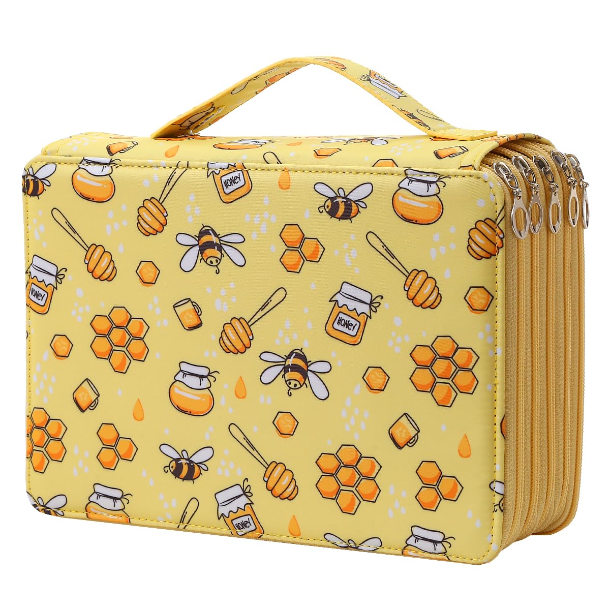 Lbxgap Portable Colored Printing Pattern Pencil Case Holds 250 pcs Pencils Bag Organizer with Handy Wrap Portable- Multilayer Holder for Watercolor Pens or Markers, Pencil Case Organizer for Artist