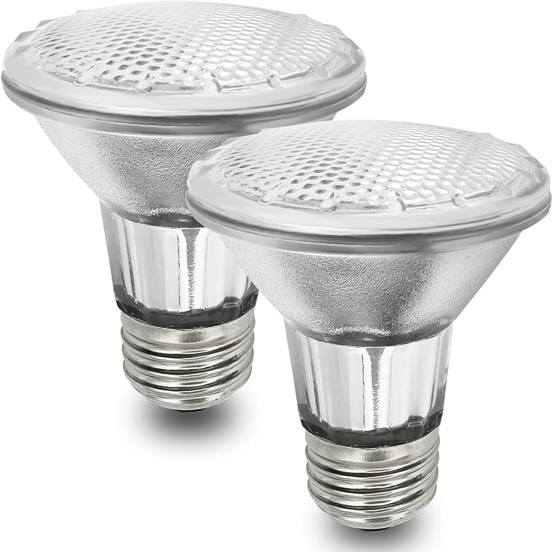 BOGAO Par20 Bulbs, 2 Pcs 120V 50W Par20 Light Bulbs, E26 Medium Base Long Lasting Life High Output Reflector Flood Lights Replacement Range Hood Light - Warm Light