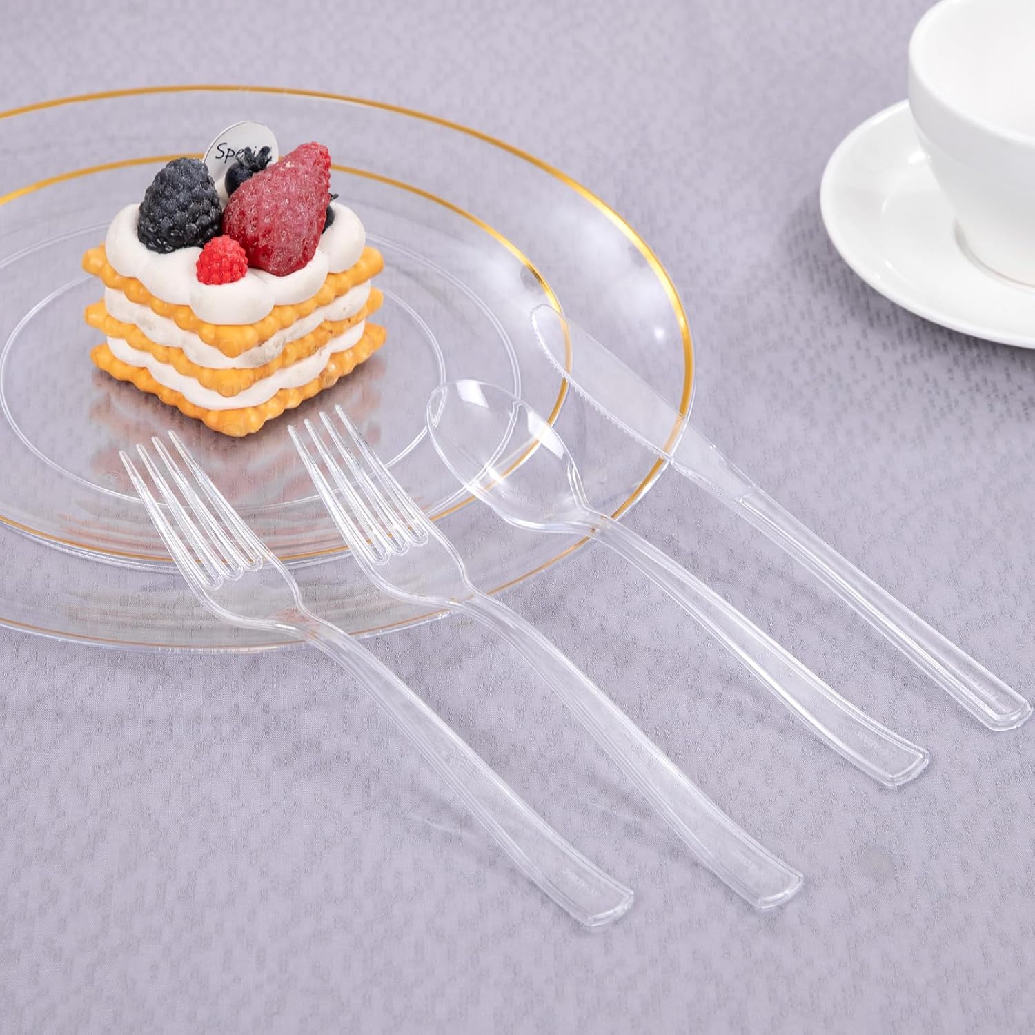 EI Clear Plastic Sierware, Plastic Forks and Spoons, Plastic Sierware