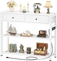 Vista 1 de Ecoprsio Entryway Table with Outlets and USB Ports, Console Table with 2 Drawers, Small Sofa Table with Storage Shelves for Living Room, Couch