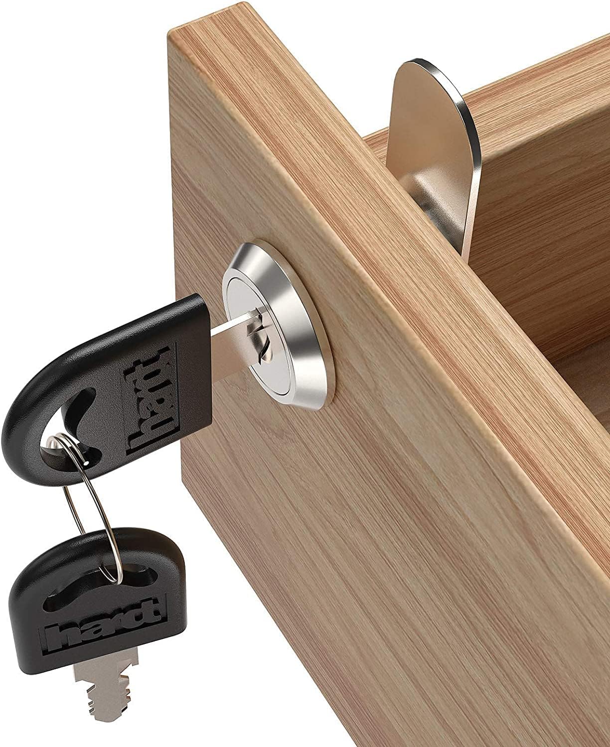 Cabinet Cam Lock Set, 5 Pack Keyed Alike 5/8 Inch Cylinder Cam Locks Secure Mailbox File Drawer Dresser RV Compartment Lock Tool Box Replacement Hardware, Chrome-Finish Zinc Alloy