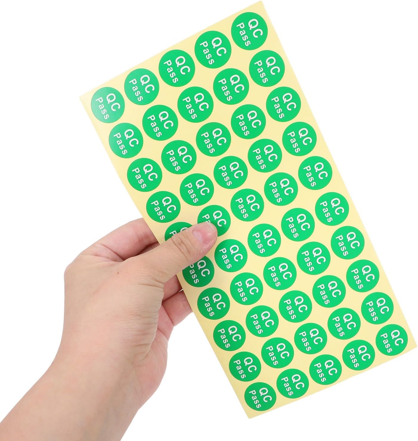 15 Sheets Sheets Green Qc Approval Labels 0.8 Inch Round Self-Adhesive Stickers Anticounterfeit Properties for Quality Control and Warehouse Inventory