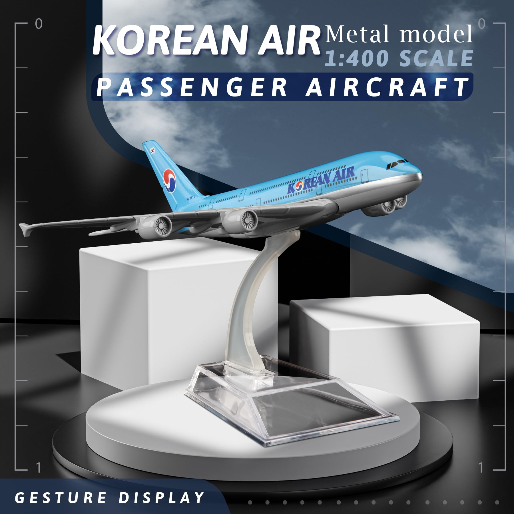 SimplyAir 1/400 Korean Air 380 Airplane model Kits die-cast alloys Airplane Model For Collection and Display