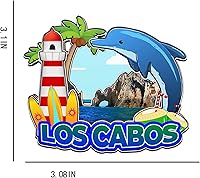 Vista 3 de Imán de Los Cabos México para nevera 3D hitos de madera 3D para viajes, recuerdos coleccionables, decoración hecha a mano -2063