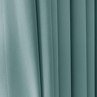 Tolldek Cortinas para habitación infantil, 2 unidades, con ojales, cortinas monocolor, poliéster azul, cortinas para dormitorio, 132 x 115 cm (ancho x alto)