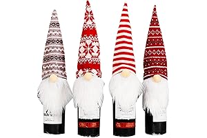 4 Pack Wine Glass Toppers, Christmas Wine Bottle Covers With 1 Bottle Sock