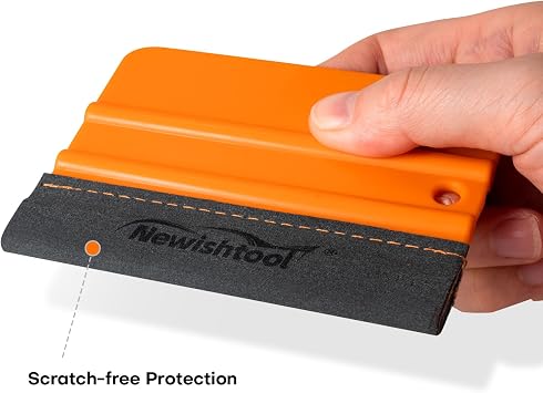 NEWISHTOOL Stitched Buffer Felt Vinyl Wrap Squeegee PPF Tools, 4-Pack
