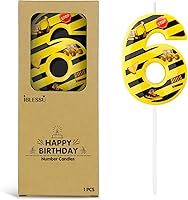 Vista 13 de Velas de cumpleaños de autos de carreras número 2, velas de número de cumpleaños a cuadros blancos y negros de 2.68 pulgadas, velas de números