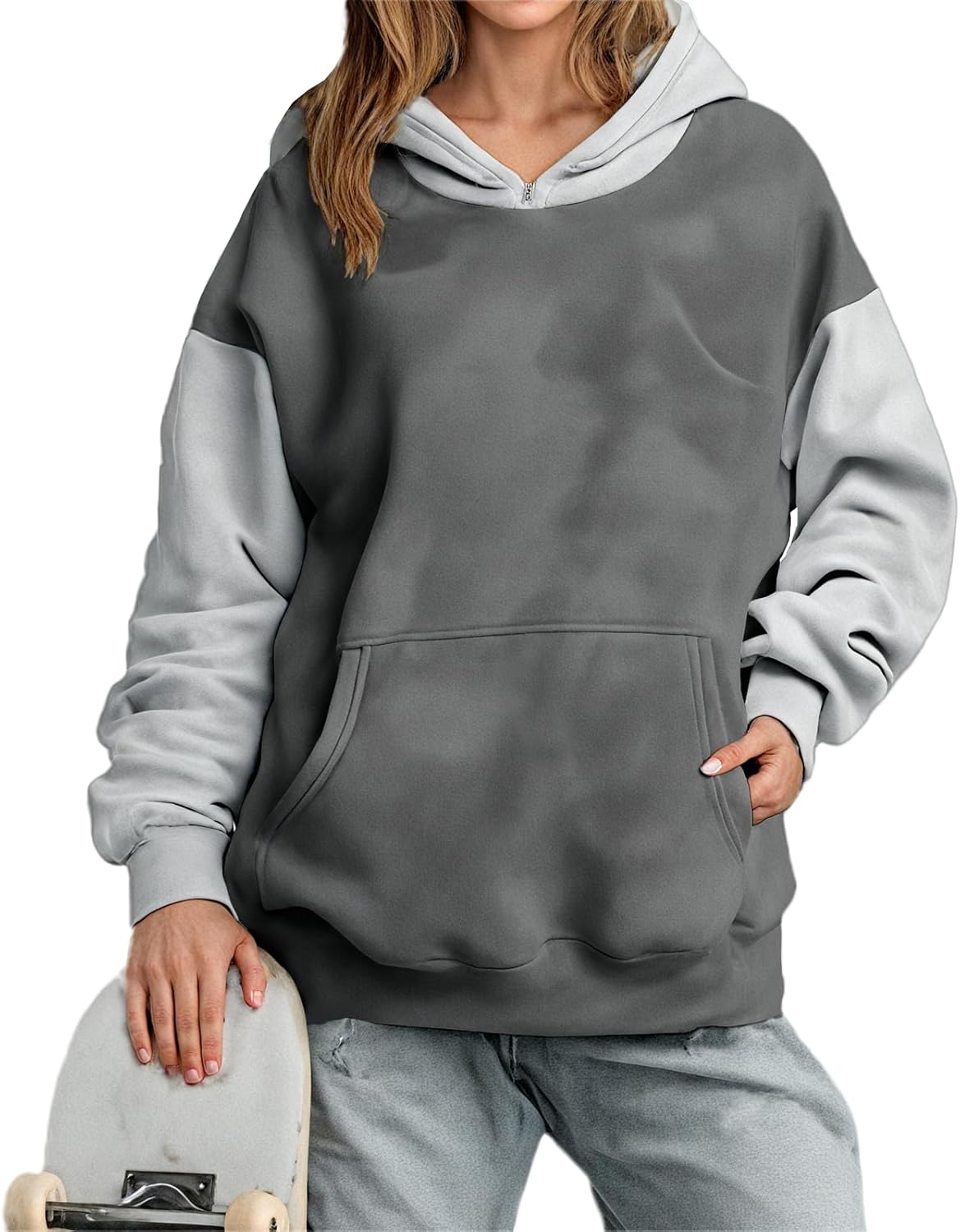 Womens Hooded Sweatshirt Oversized Sweatshirts Pullover With Pocket Long Sleeve Comfy Fashion Outfits