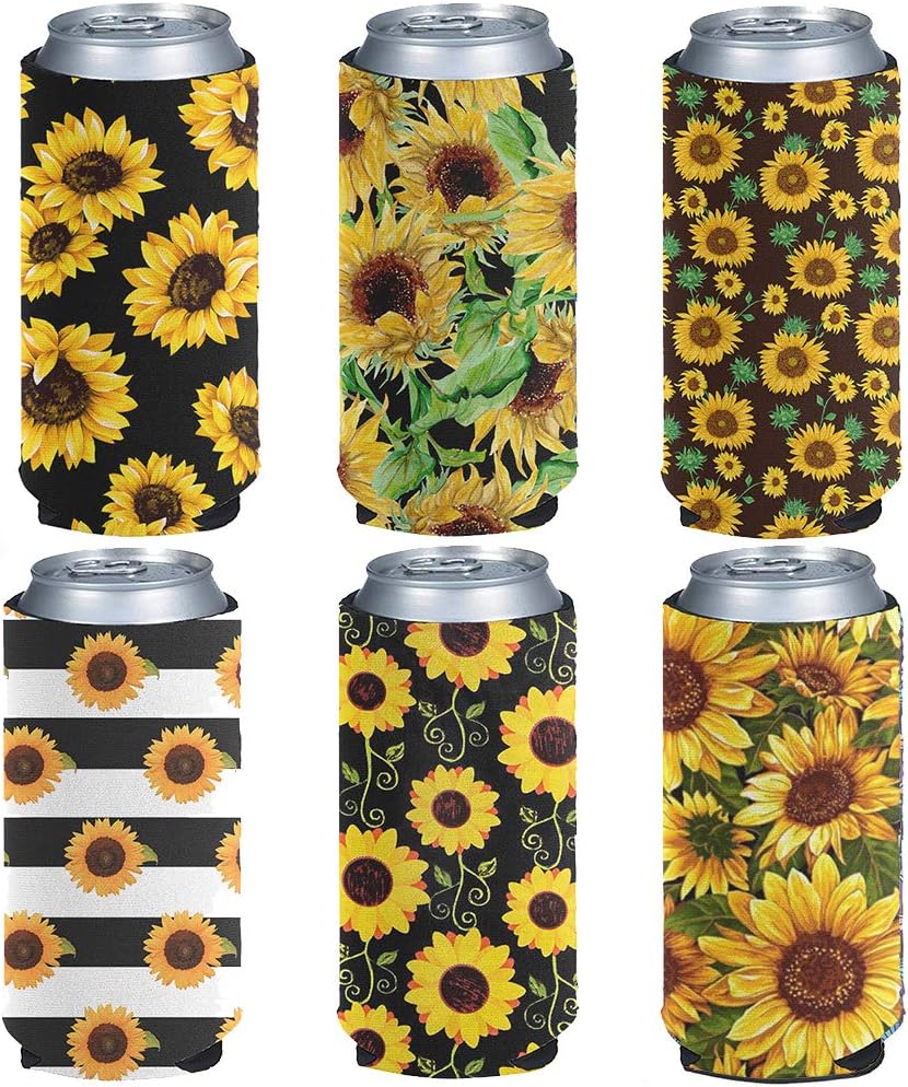 Kuiaobaty Retro Sunflower Print Beer Can Cover Hide A Beer