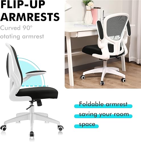 Miniatura 7 de FelixKing Sillas de escritorio de oficina, silla ergonómica de escritorio para PC con ruedas, soporte lumbar ajustable y altura, silla giratoria