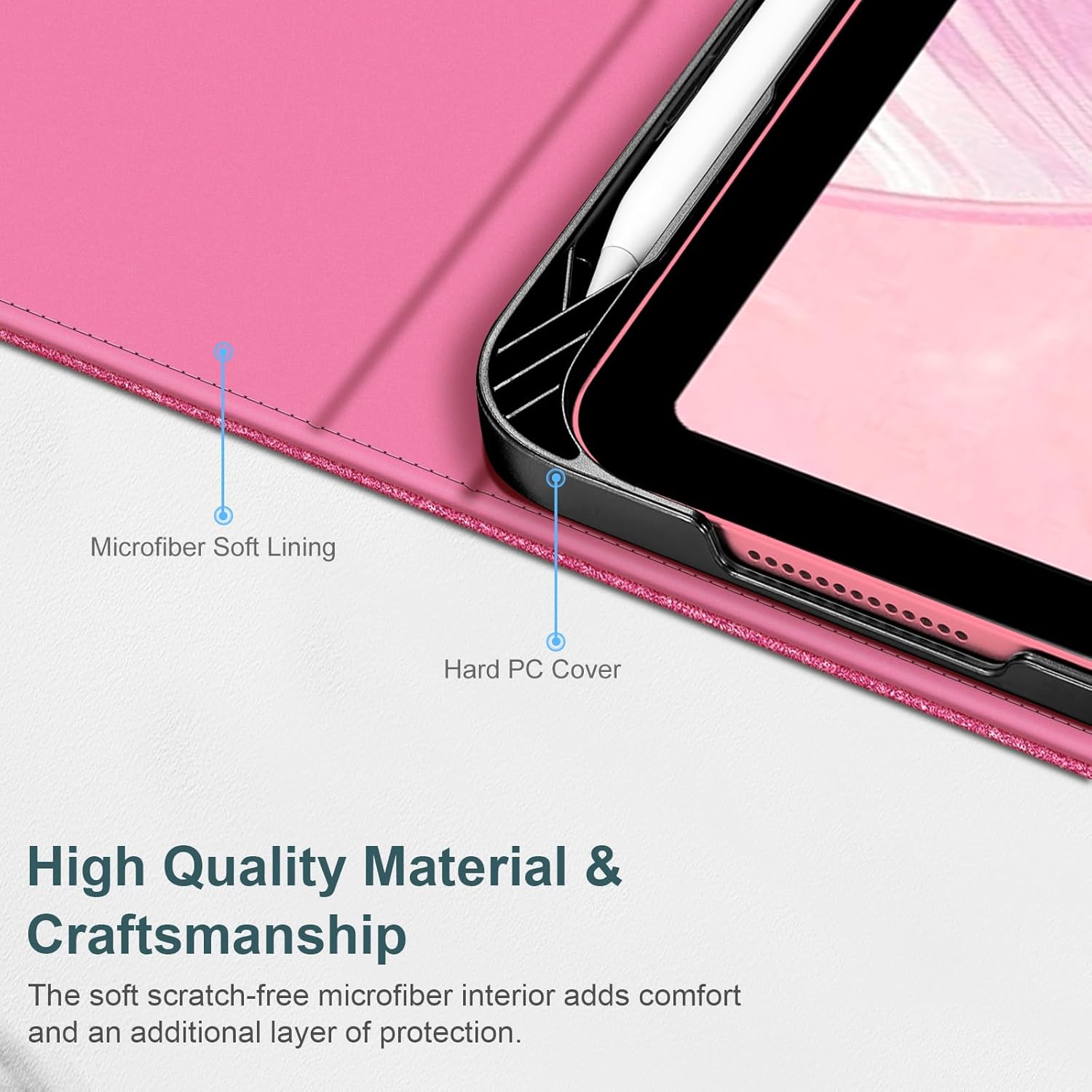 Fintie Case for iPad (A16) 11th Generation 11 Inch (2025), iPad 10th Generation 10.9 Inch (2022), Multi-Angle Viewing Protective Stand Cover with Pencil Holder & Pocket, Glittering Pink