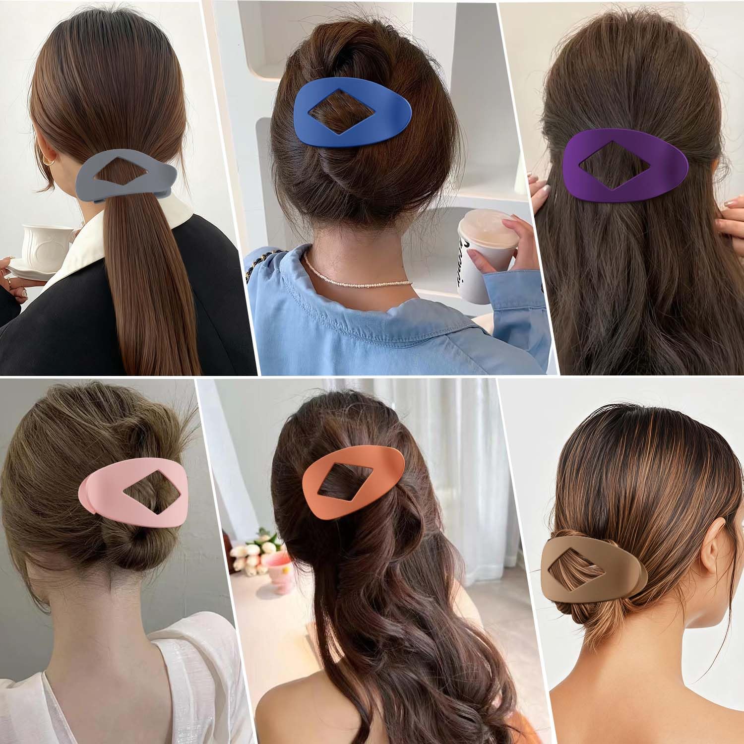 Flat Hair Clips Duckbill Large Claw Clips for Thick Medium Thin Hair 10Pcs Non Slip French Barrettes Accessories for Women Girls Oval Round Shape - Image 3