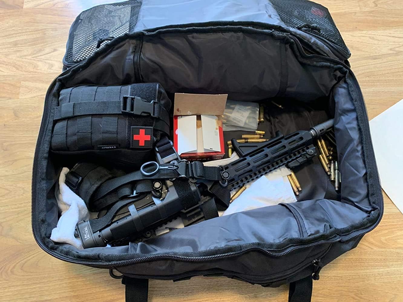 Military Outdoor Gear Duffel Bag Bug-Out Bag Tactical Gear Pack Multi-Functional Weekend Bag Camping Backpack MOLLE Compatible. (Black)