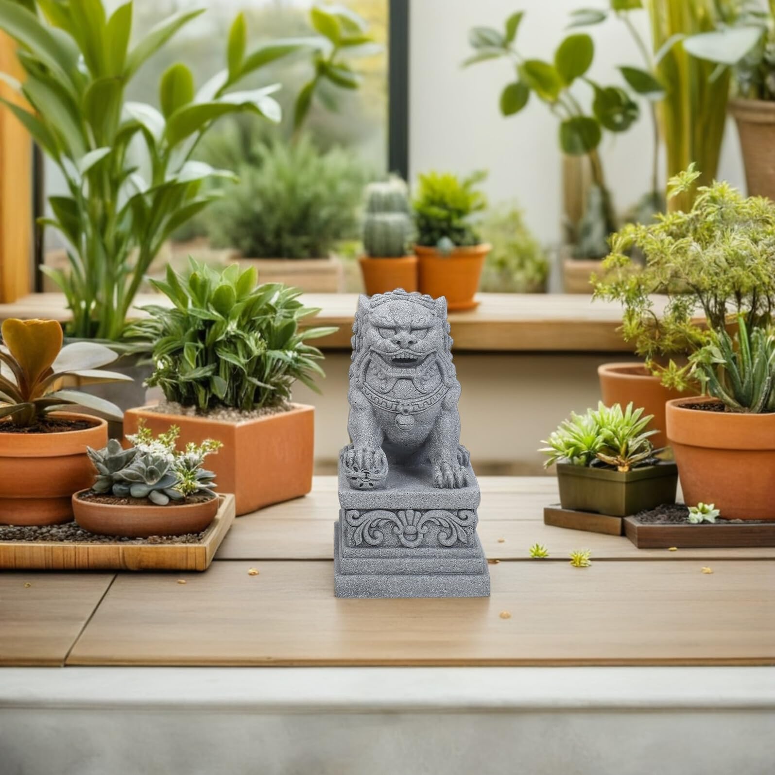 2 Szt. posągi zwierząt Figurki zwierząt mini figurki ogrodowe Statua lwa Light Grey