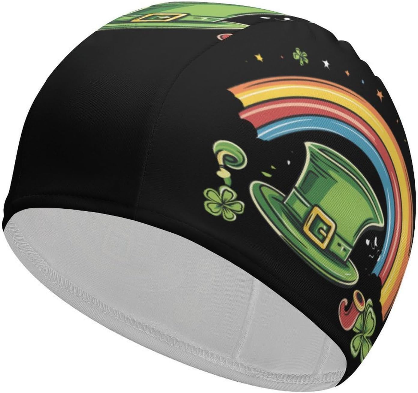 Irish Hat St Day Partick Rainbow Womens Swim Cap for Men Adult Swimming Hat Curly Short Medium Long Hair