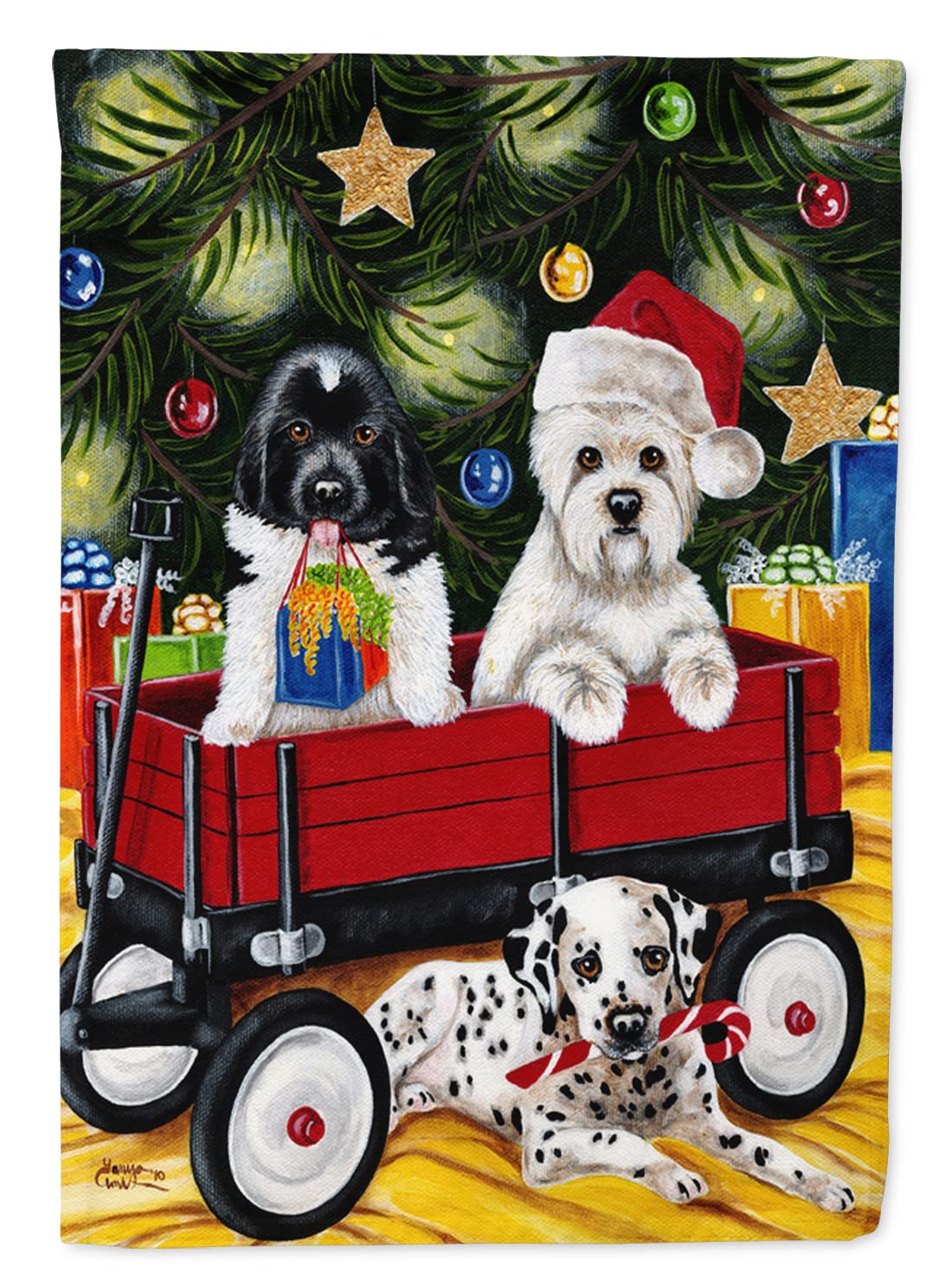 Drapeau Westie de Noël pour décorer l'allée fleurie et accueillir vos invités