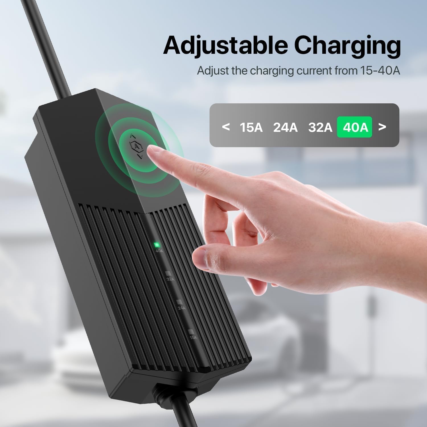 Primecom (NACS) EV Charger Mobile Connector, 40 Amp, Long Cord 30ft, 40ft, 50ft Level 2 Electric Vehicle Charging Station for Tesla, Hyundai Ioniq, Kia EV6 EV9 (14-50 Plug, 30 Feet)