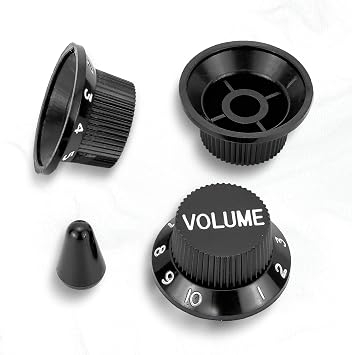 Swhmc Guitar Switch Tip 3 Pickup Cover Set, Black, 50mm | 2 Tone Knobs, 1 Volume Knob, For Strat