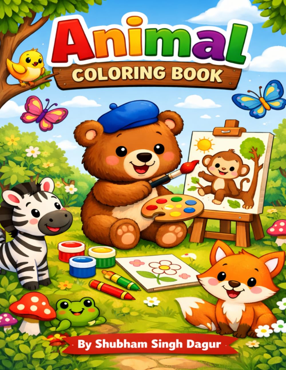 Fun Animal Coloring Book For kids aged 3 to 6: Cute and Simple Animal Illustrations for Kids Ages 3–6 | Fun, Easy & Educational Coloring Pages