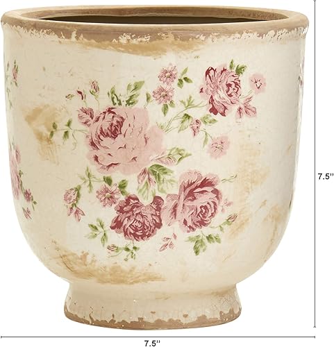 Miniatura 2 de Maceta de cerámica toscana con estampado floral de 7.5 pulgadas