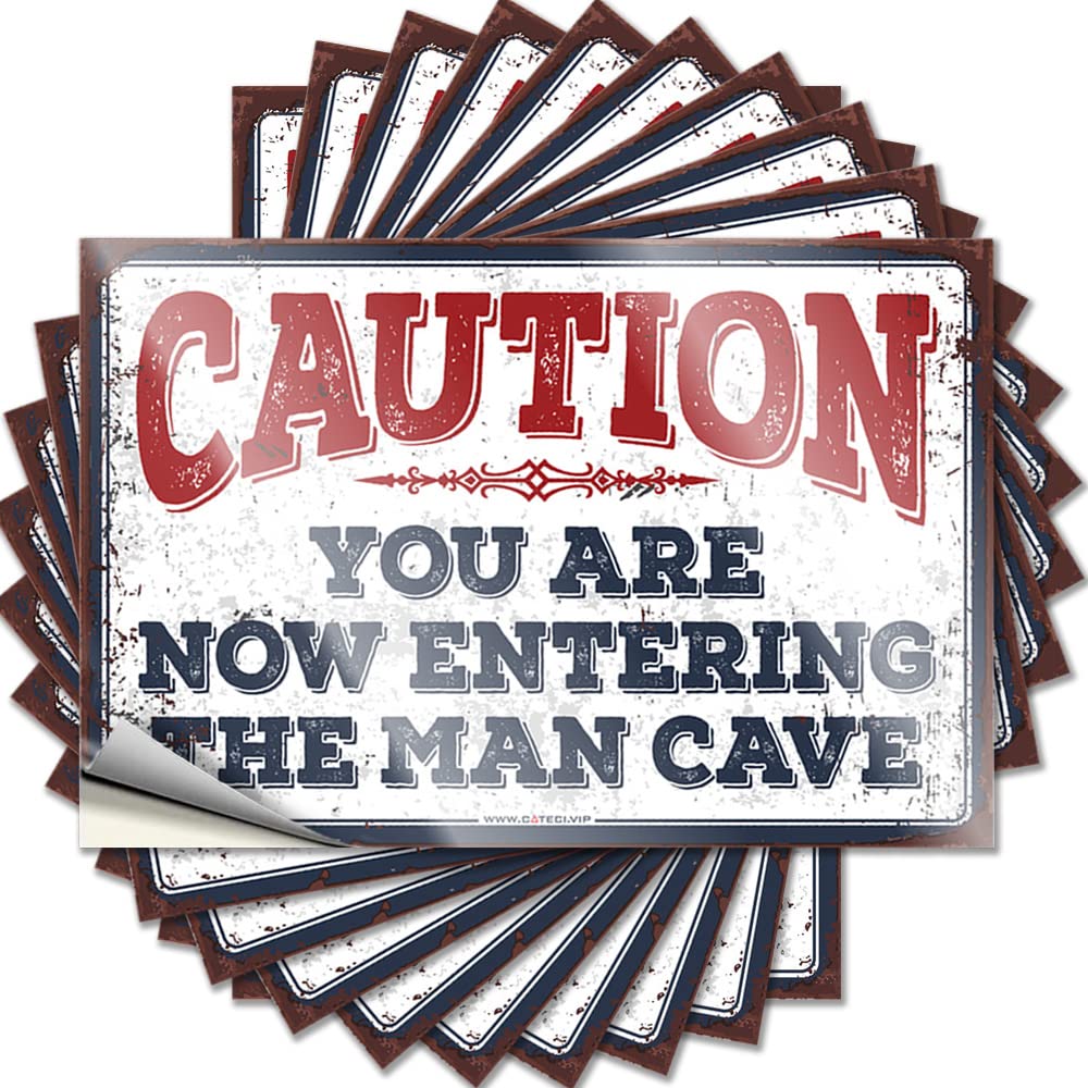 Tattoo Office Decor for Men Durable Vinyl - Caution! You are Now Entering The Man Cave Helmet for Halloween Use(6X9CM)