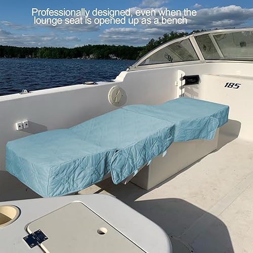 Miniatura 4 de Fundas de asiento de barco, fundas de repuesto para asiento de barco, tela de microfibra suave, 100% impermeables para asientos dañados (azul)