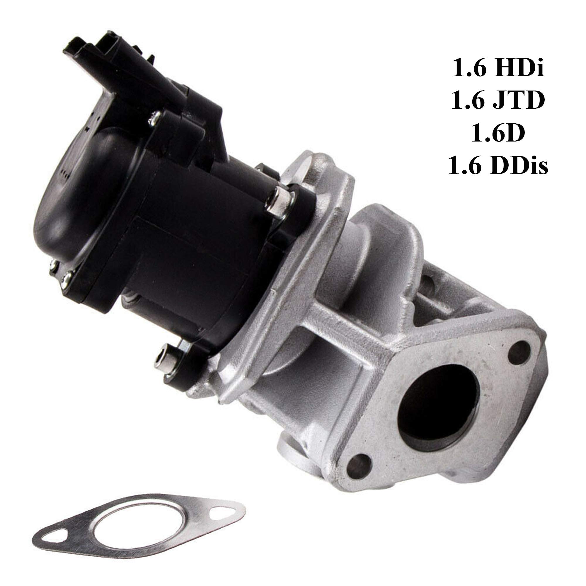 Partsline Soupape Vanne EGR compatible avec Berlingo, C2, C3, C4, C5, Jumpy, Scudo, C-Max, Fiesta, Focus, 206, 207, 3008, 307, 308, 407, Expert, Partner 1,6L 1,6 HDI JTD DDiS - 1618NR 9649358780