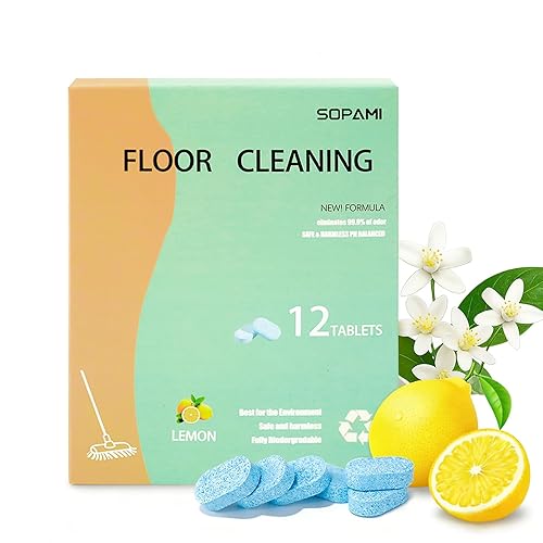 SOPAMI 12pcs Floor Cleaning Solution Tablet Deep Cleans for Multiple