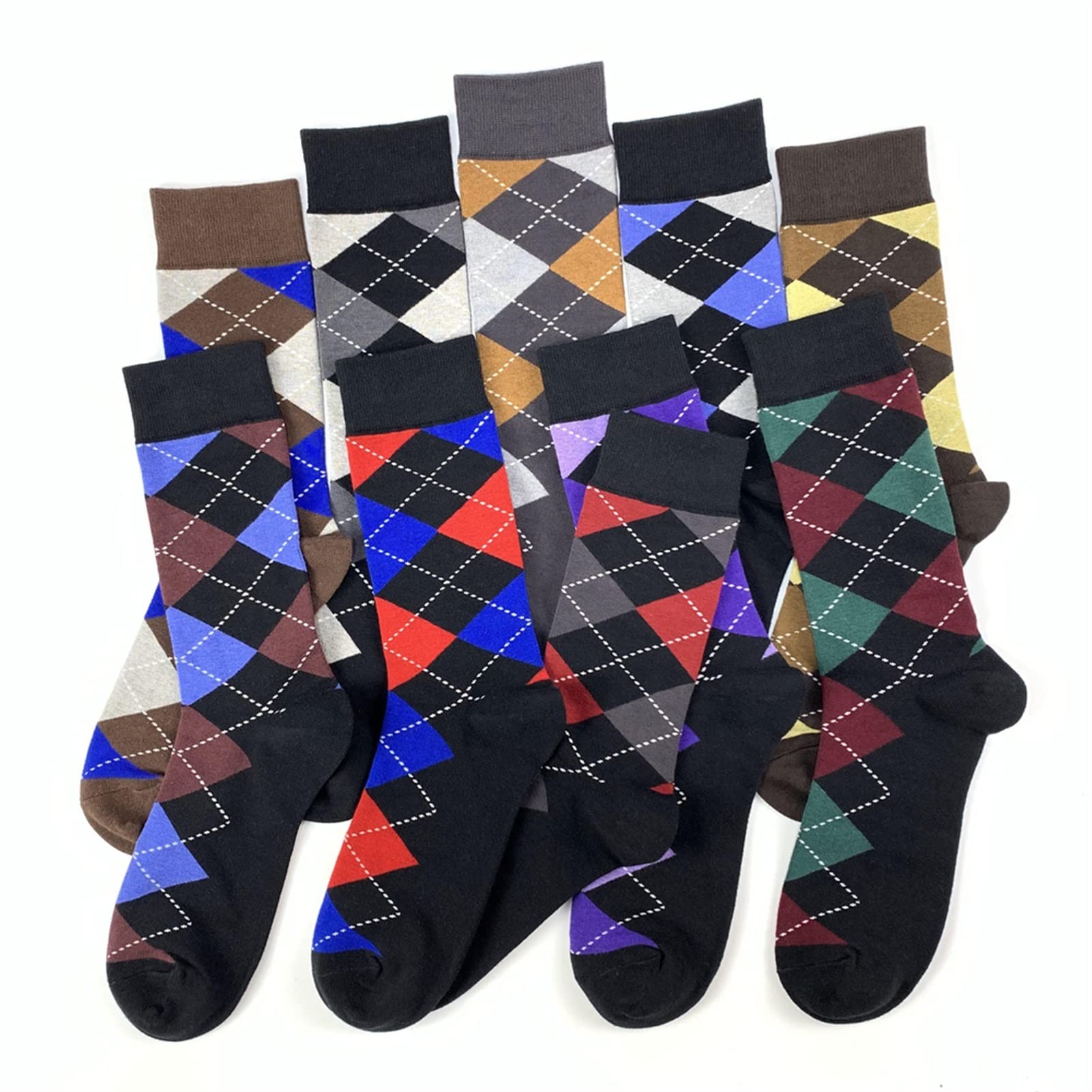 Calzini da Uomo Calze in Cotone Morbido e Traspirante Business Casual Happy Classic Gentleman Abbigliamento Plus Size Calzini da Ciclismo Calzini da Ciclismo