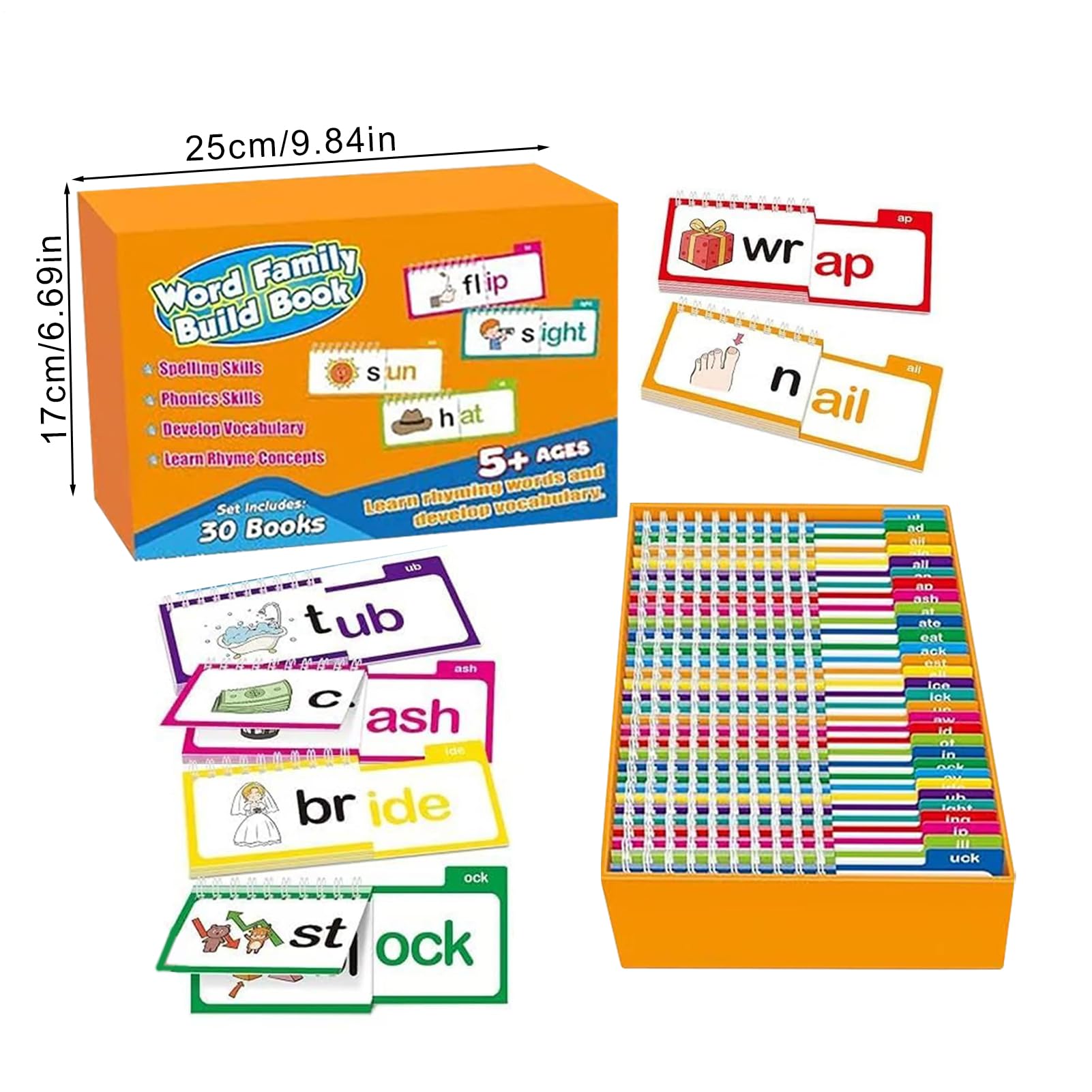 Libro de actividades de lectura y Reim - Word Families Cards | Actividades familiares de rimas y palabras para la infancia | El juego educativo de Phonic, aprender a ver, Desarrollo de