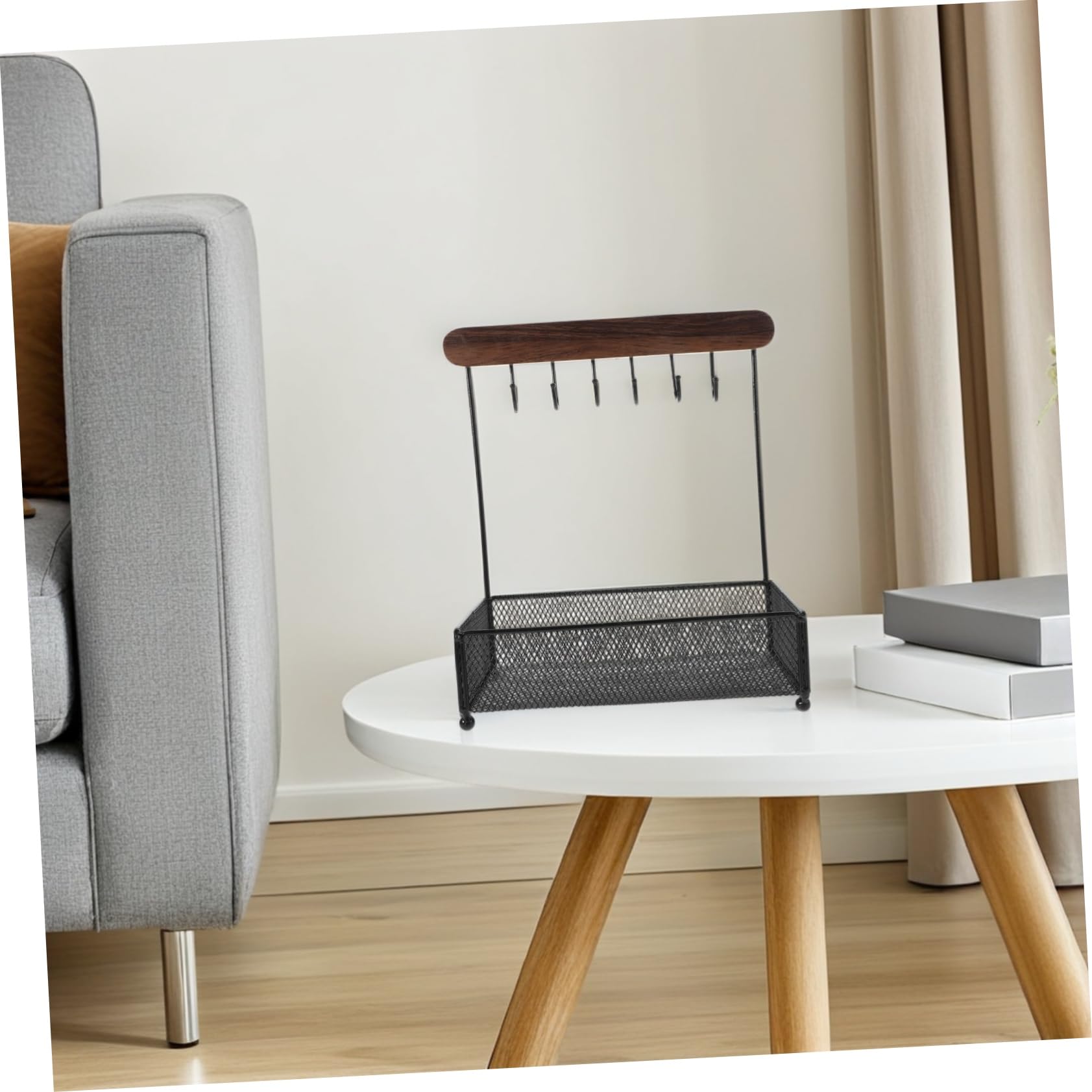 Schmuck-organizer-ständer Mit Haken Und Fächern Kompaktes Tischregal Für Schlüssel Und Accessoires Stabiles Aufbewahrungsregal Für Schmuck Und Utensilien