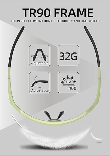 Miniatura 4 de V-SUP Outdoor Lightweight Sport Sunglasses - UV400 for Biking, Baseball, Running, Cycling, Mountain Bicycle for Men & Women