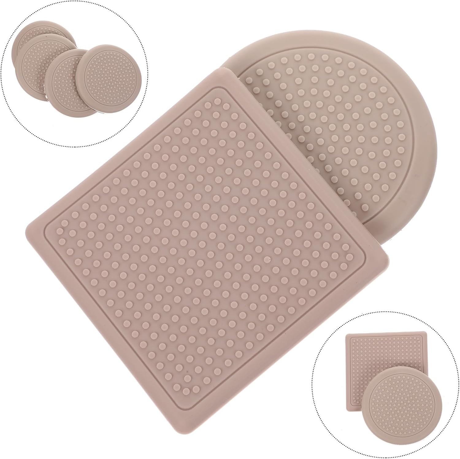 8pcs Silicone Furniture Leg Pads Chair Feet Caps Table Leg Covers Non-Slip Floor Protectors for Hardwood Floors with Noise Reduction, 8cm Square Round Sets for Home and Office Use